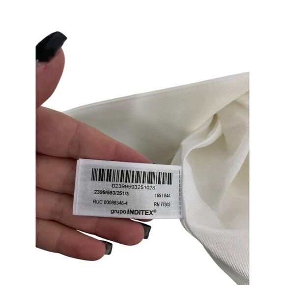 Zara Womens Blazer suit Jacket Size S White Tailored collarless 2399/593 NWT - Picture 6 of 13